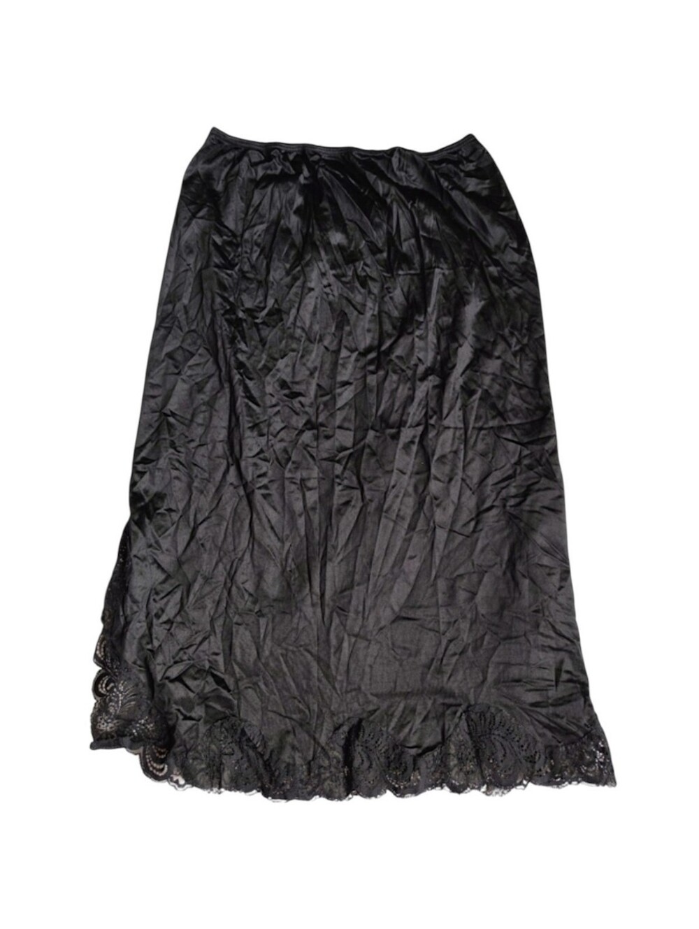 Banquet Black Midi Slip Skirt with Lace Trim Women's Size Medium